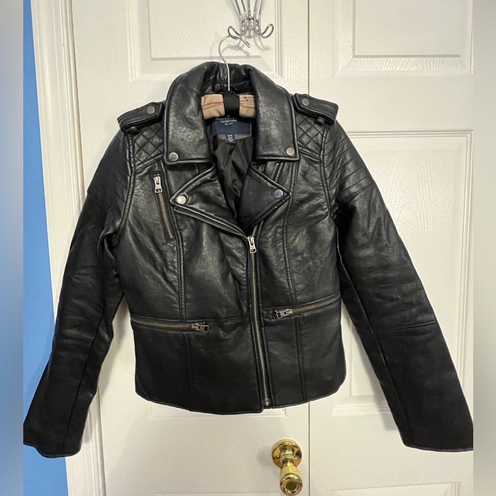 American Eagle Outfitters Black Faux Leather Jacket